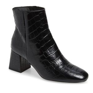 Ted Baker Black Embossed Leather Booties